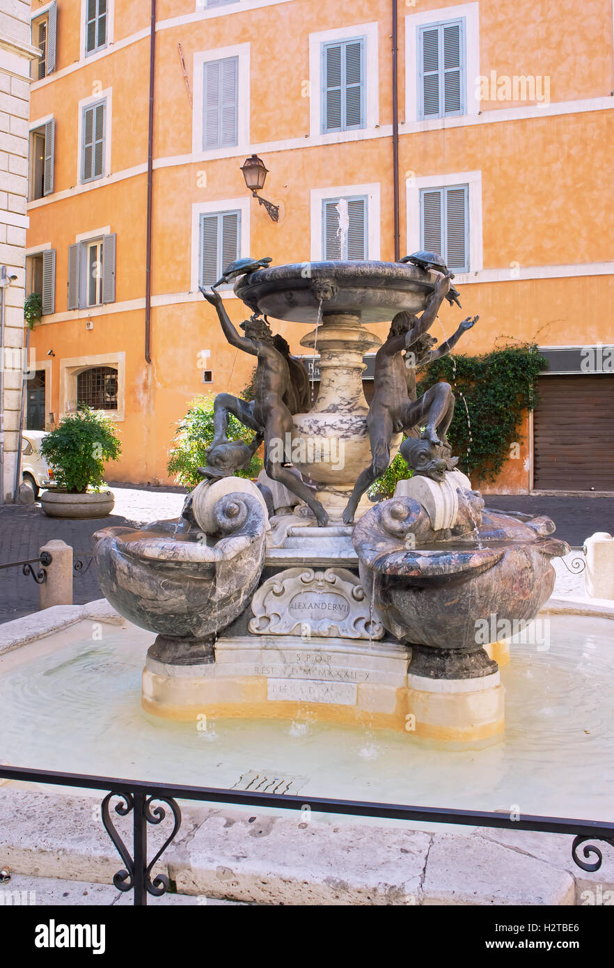 Brunnen der Schildkröten - Rom, Italien Stockfoto