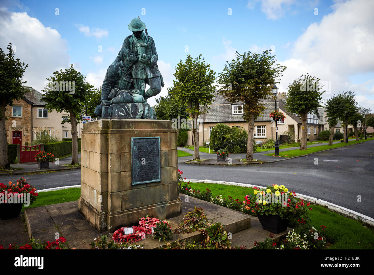 Westfield Krieg Memorial Dorf Lancaster Lancashire gegründet 1924 Wohnsitz ex-service Männer Frauen Familien nach Worl erstellt Stockfoto