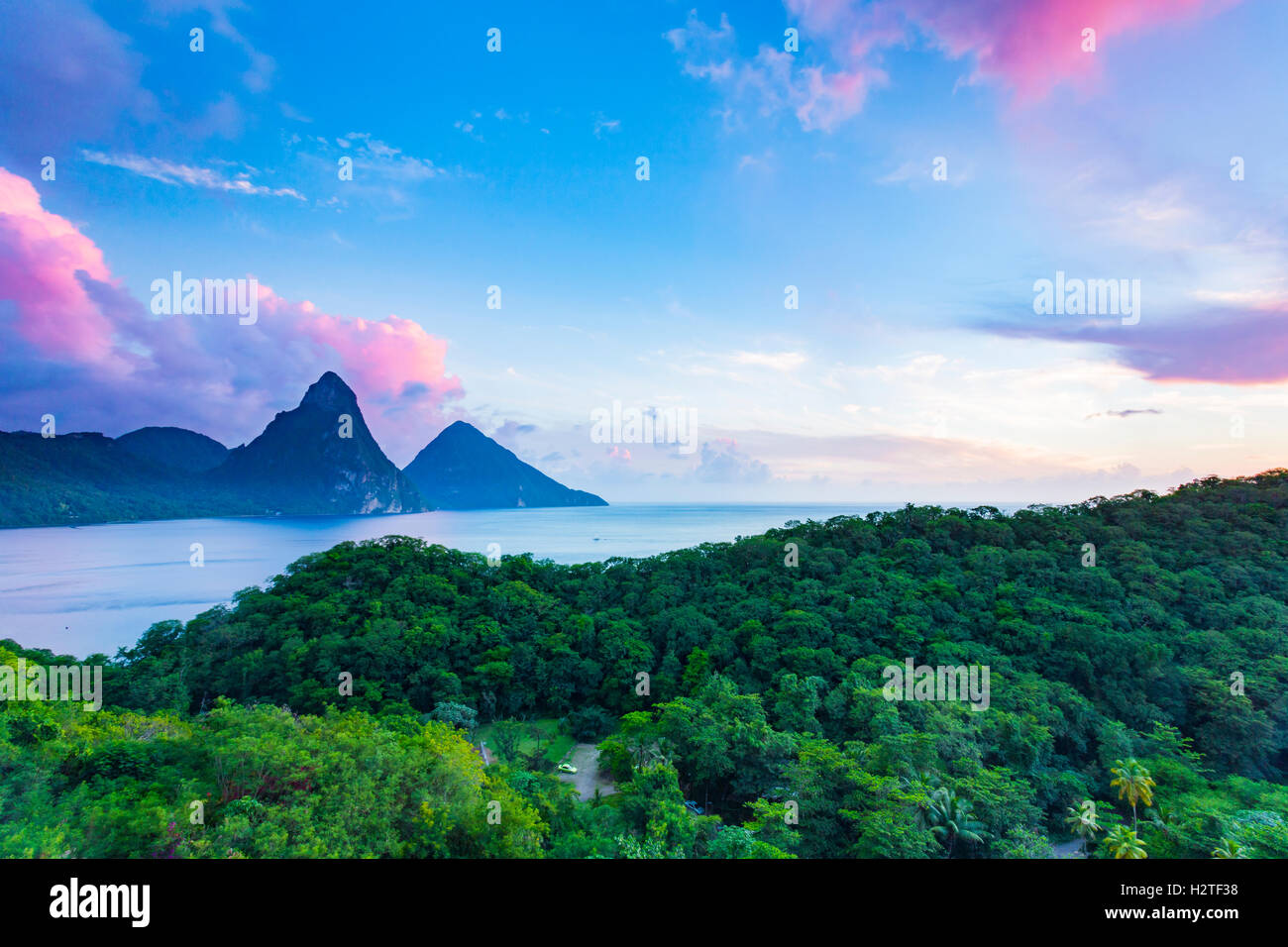 Haken aus Jade Mountain Resort, St. Lucia Stockfoto