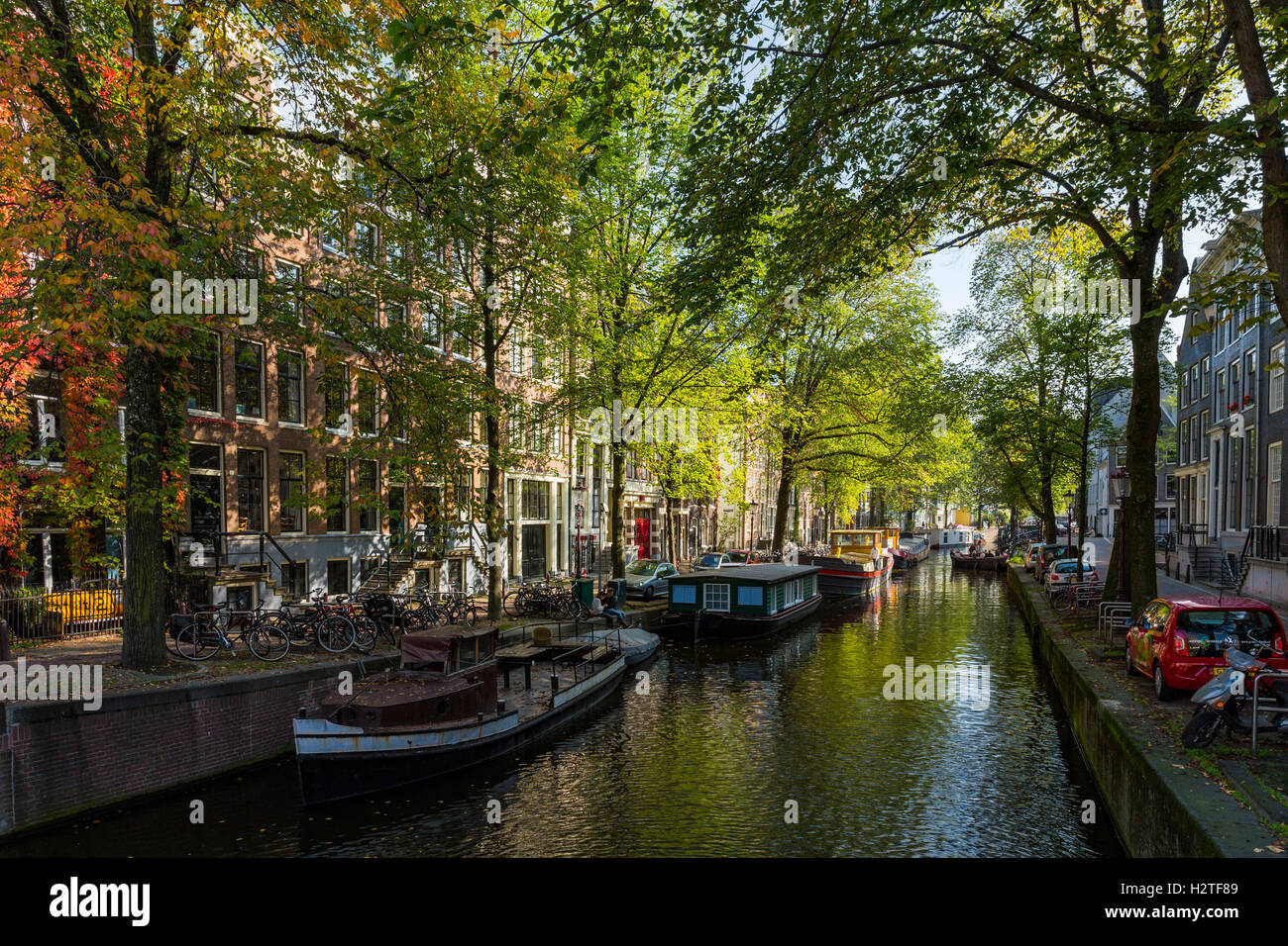 Raamgracht Kanal, Amsterdam, Niederlande Stockfoto