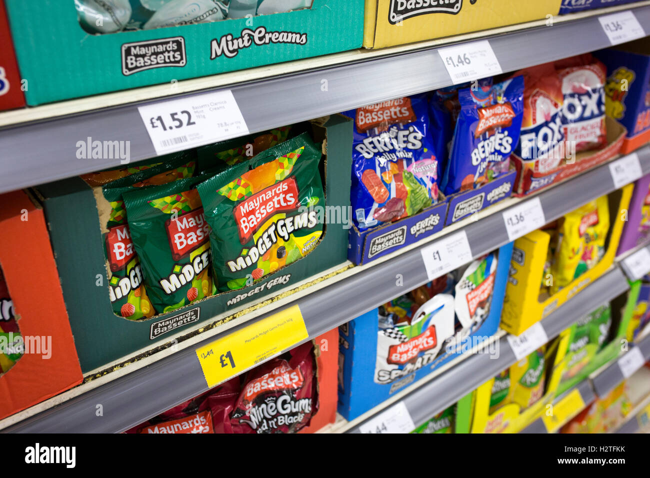 Süßigkeiten zum Verkauf - Innenministerium eine Safeway-Supermarkt Stockfoto