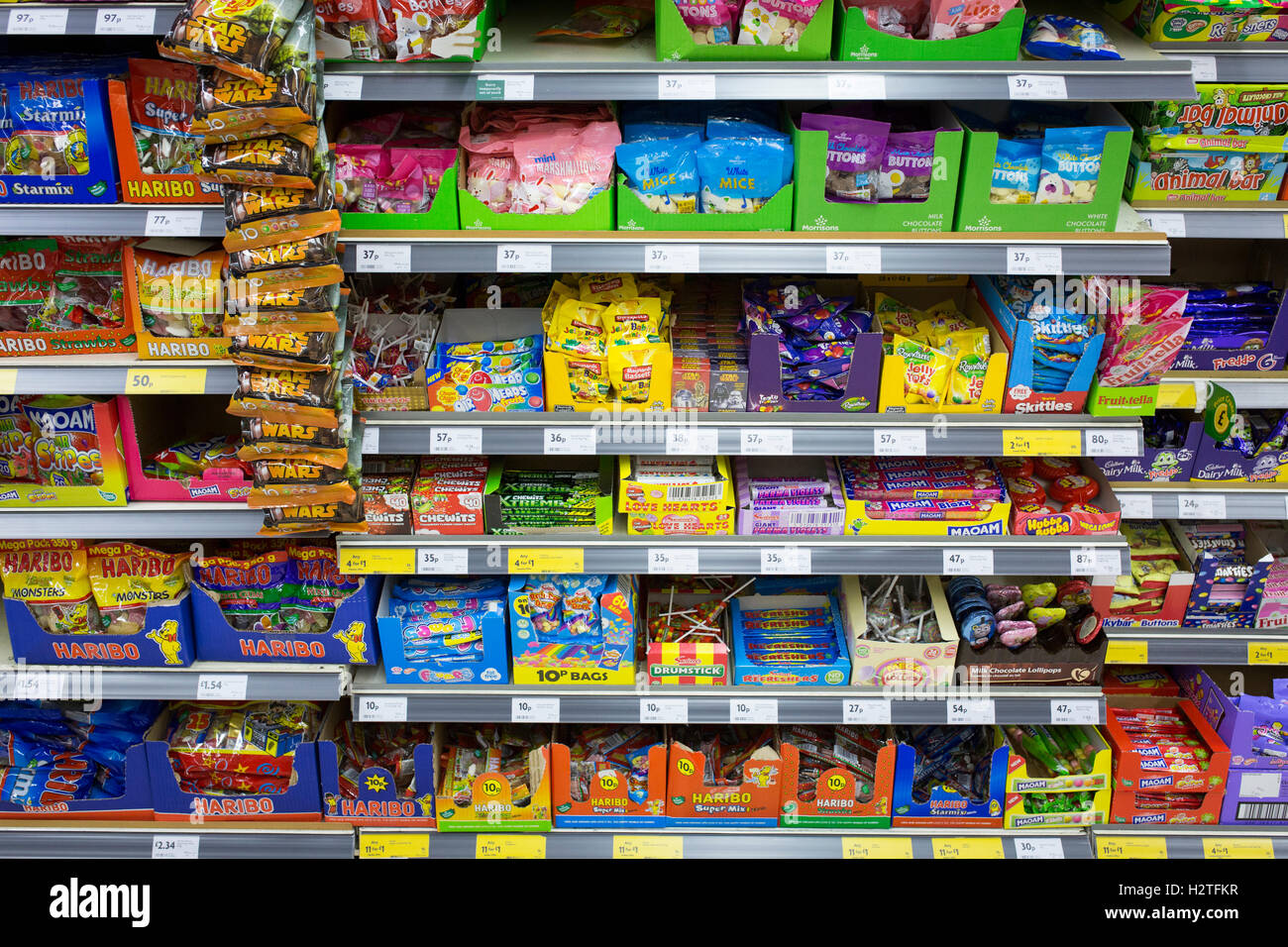 Süßigkeiten zum Verkauf - Innenministerium eine Safeway-Supermarkt Stockfoto