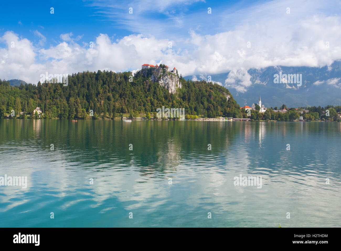 Berühmten Schloss am See Bled, Slowenien Stockfoto