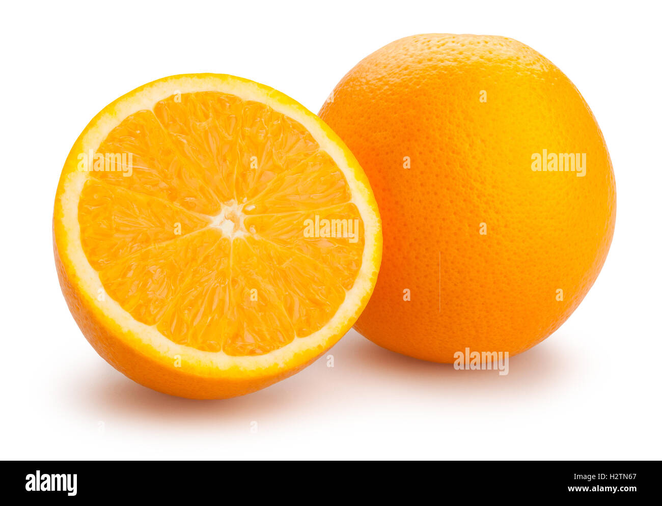 in Scheiben geschnittenen Orangen isoliert Stockfoto
