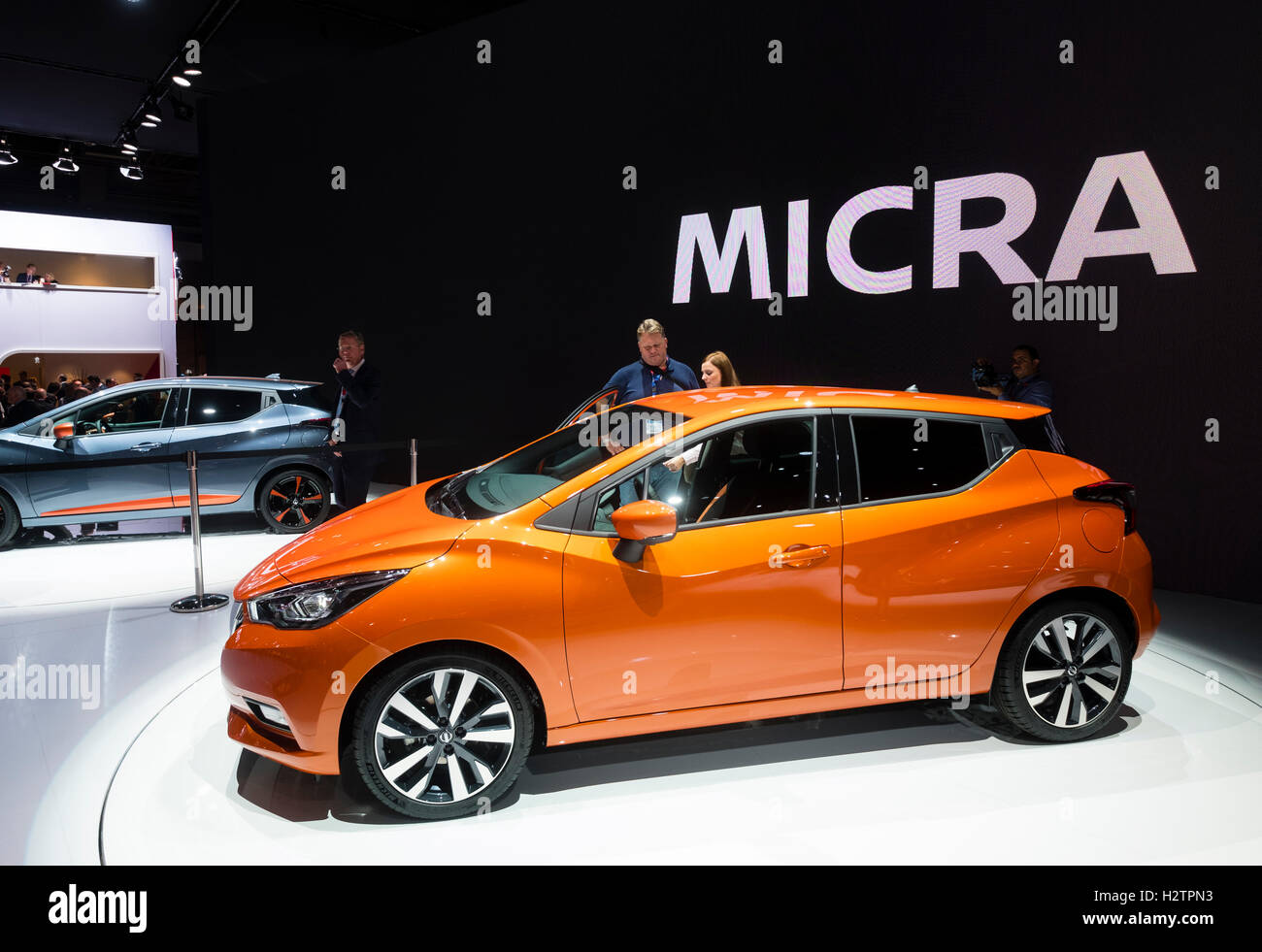 Start der 5. Generation Nissan Micra auf der Paris Motor Show 2016 Stockfoto