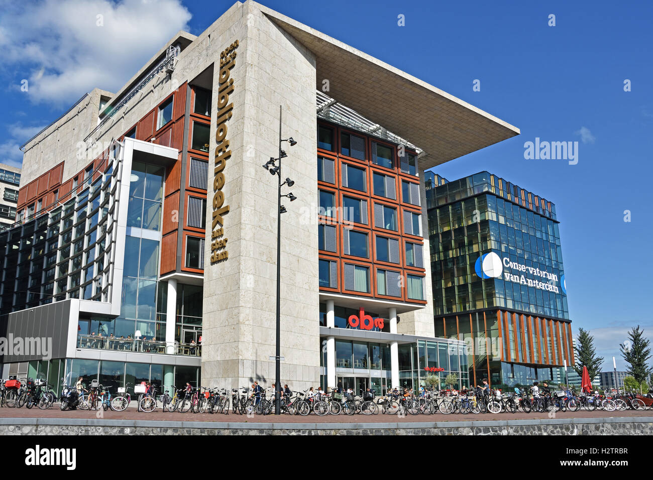 Oosterdok Oosterdokskade Konservatorium Bibliothek Amsterdam Niederlande Stockfoto