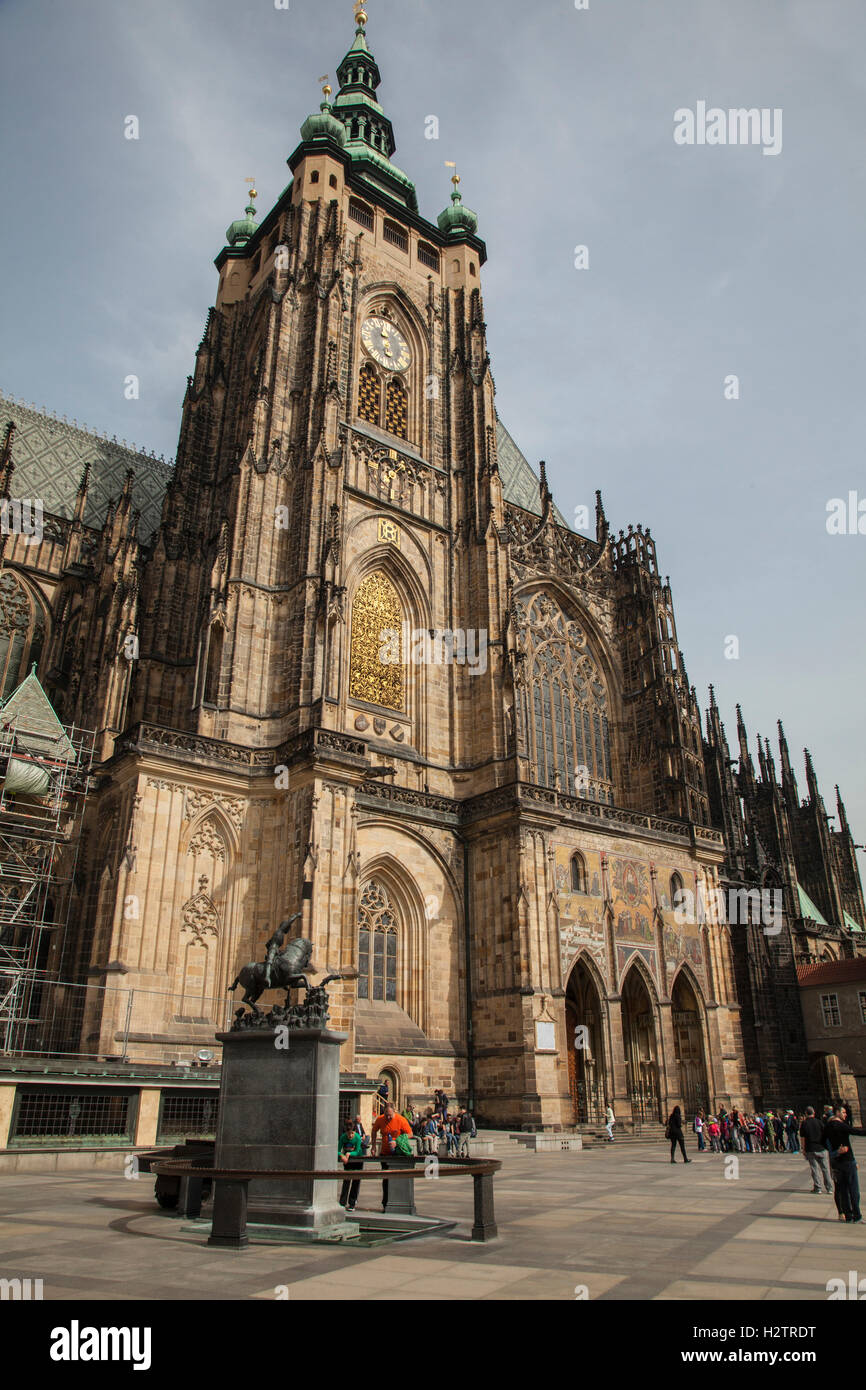 St. Vitus Cathedral in Prag Schlosspark. Stockfoto