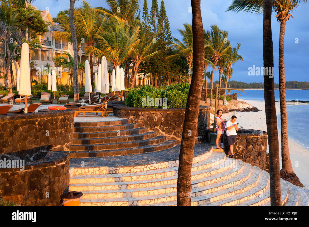 Hotel Residenz, Belle Mare Beach, Mauritius, Afrika Stockfoto