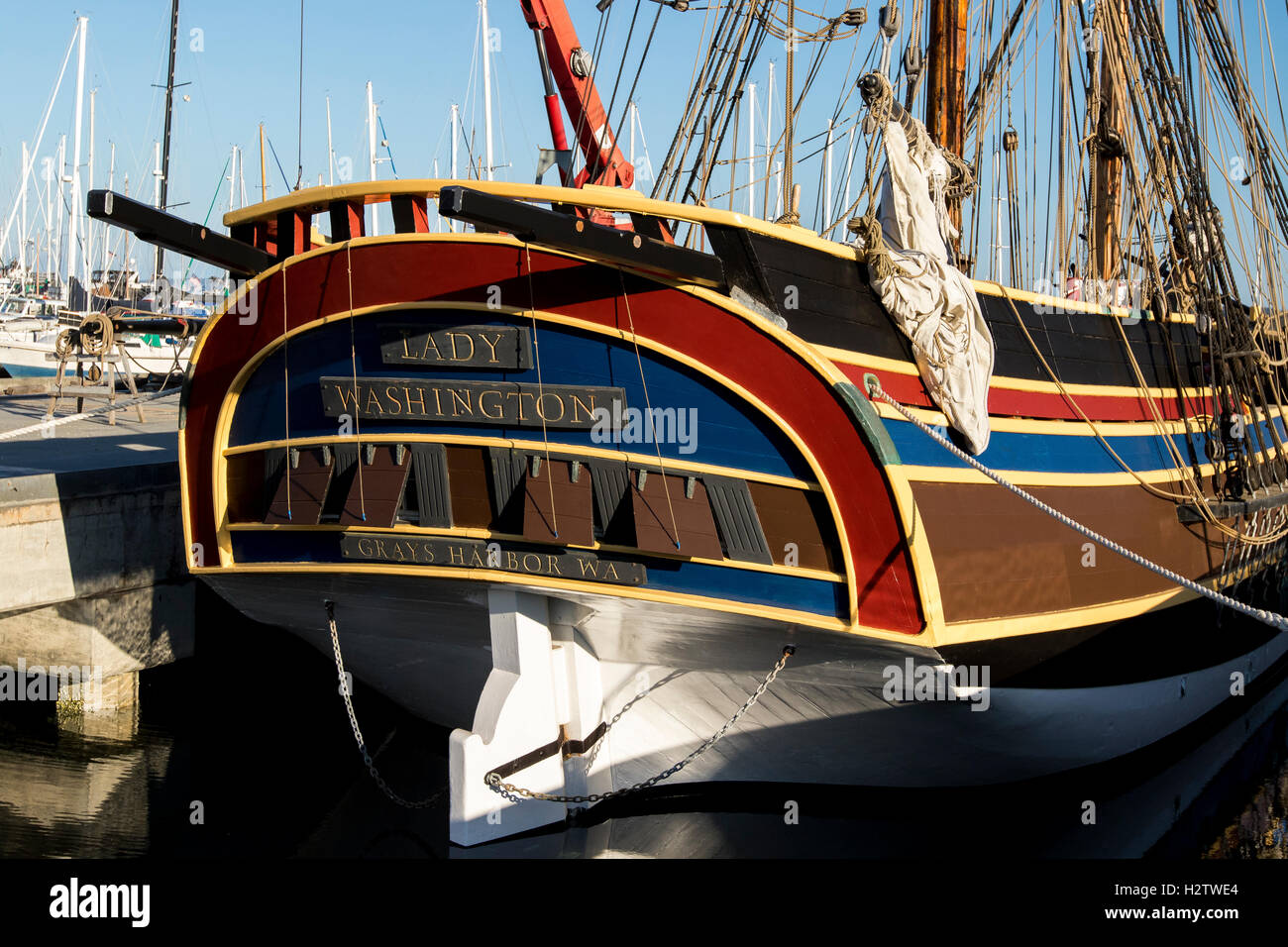 Segelboot Port Townsend, Lady Washington. Stockfoto