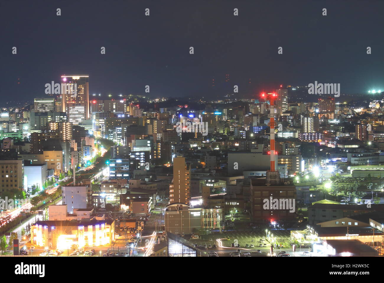 Kanazawa Nacht Stadtbild anzeigen in Kanazawa, Japan Stockfoto