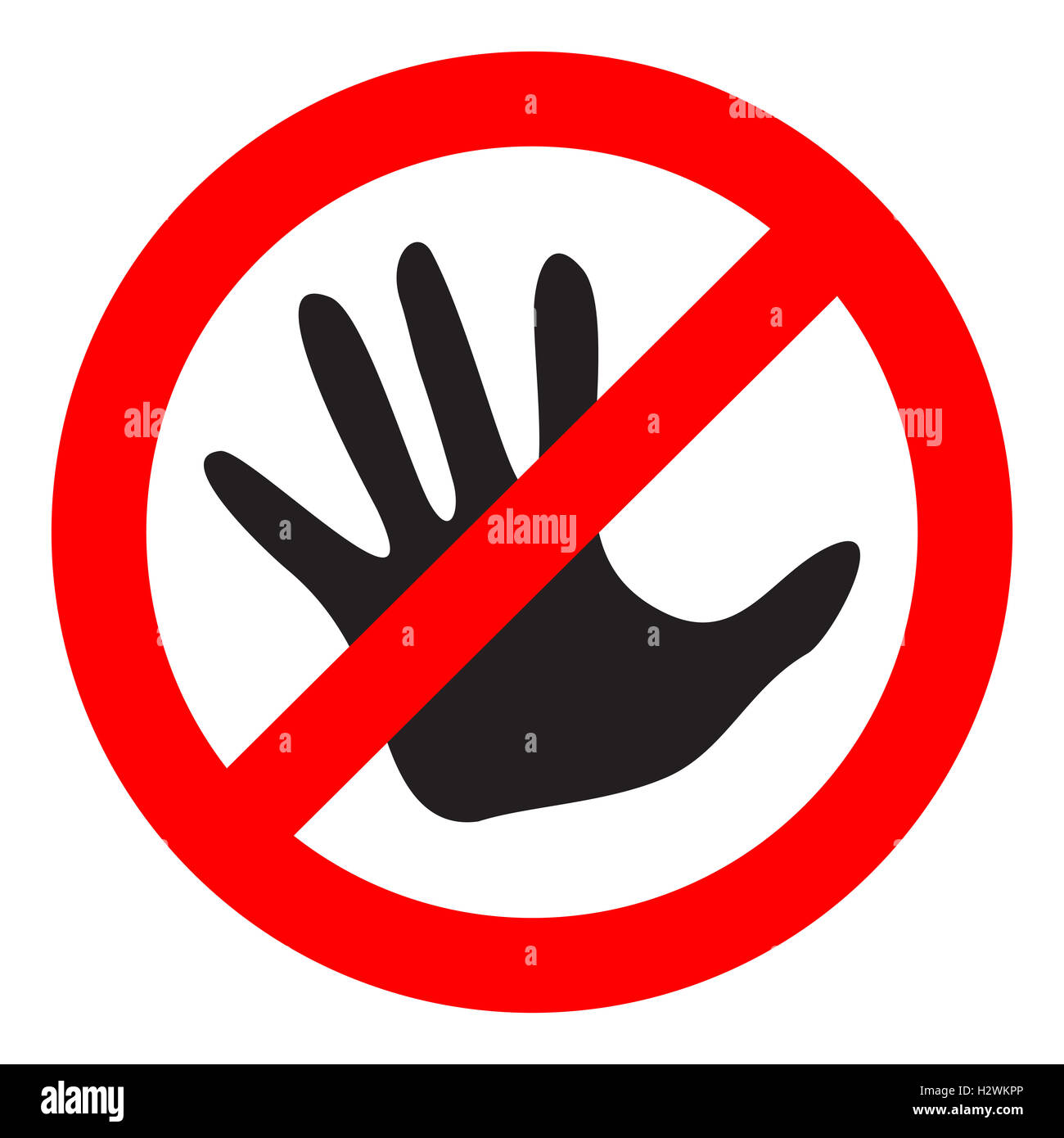 Berühren Sie Zeichen nicht. Dont touch und bitte nicht berühren, Vektor-illustration Stockfoto