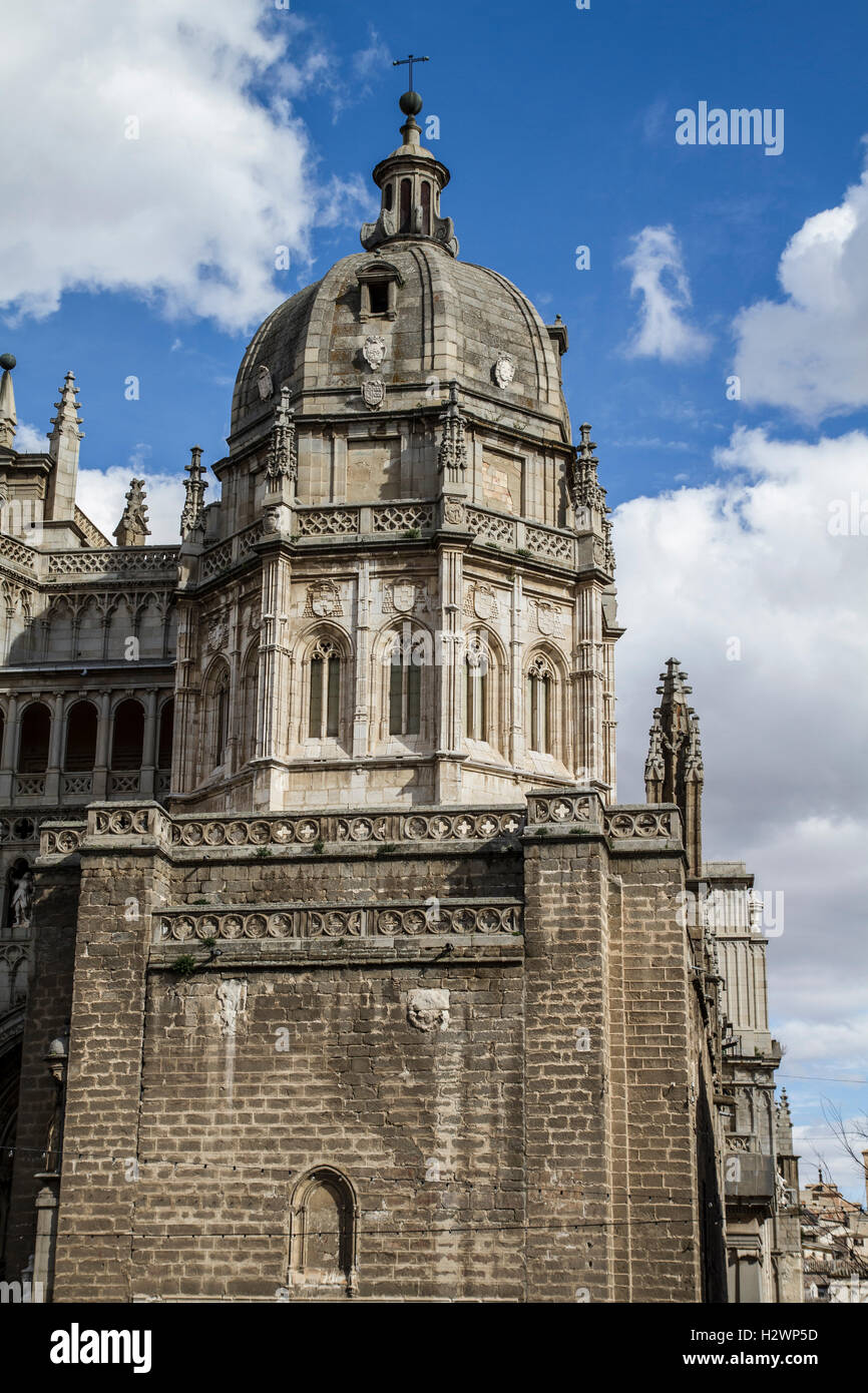 Fassade der Kathedrale Toledo, spanische Kirche Stockfoto