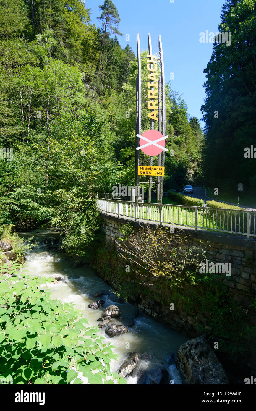 Arriach: geographische Zentrum von Kärnten, Kärnten, Kärnten, Kärnten, Österreich Stockfoto