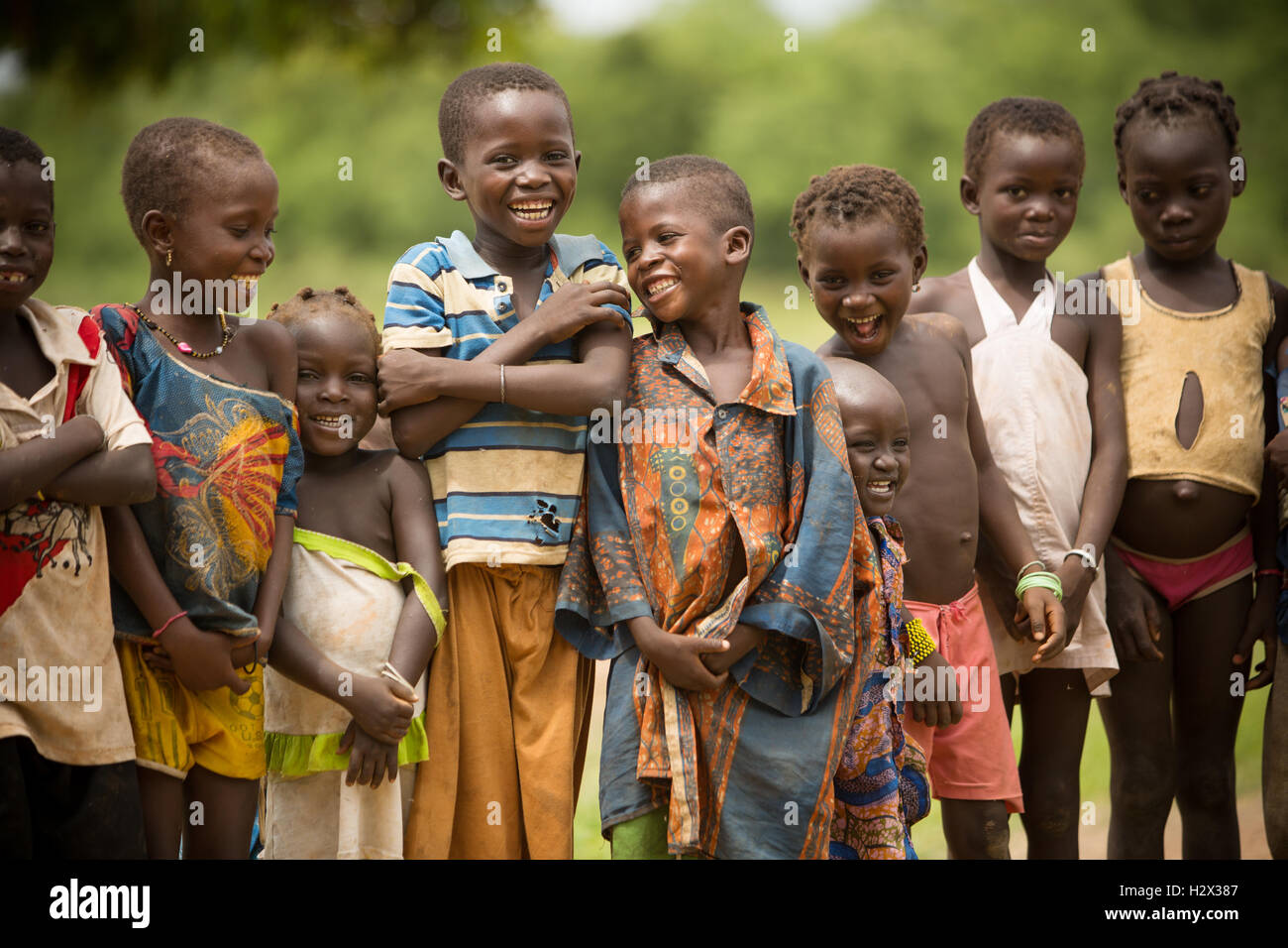 Erfassung von Kindern in Abteilung Réo in Burkina Faso, Westafrika. Stockfoto