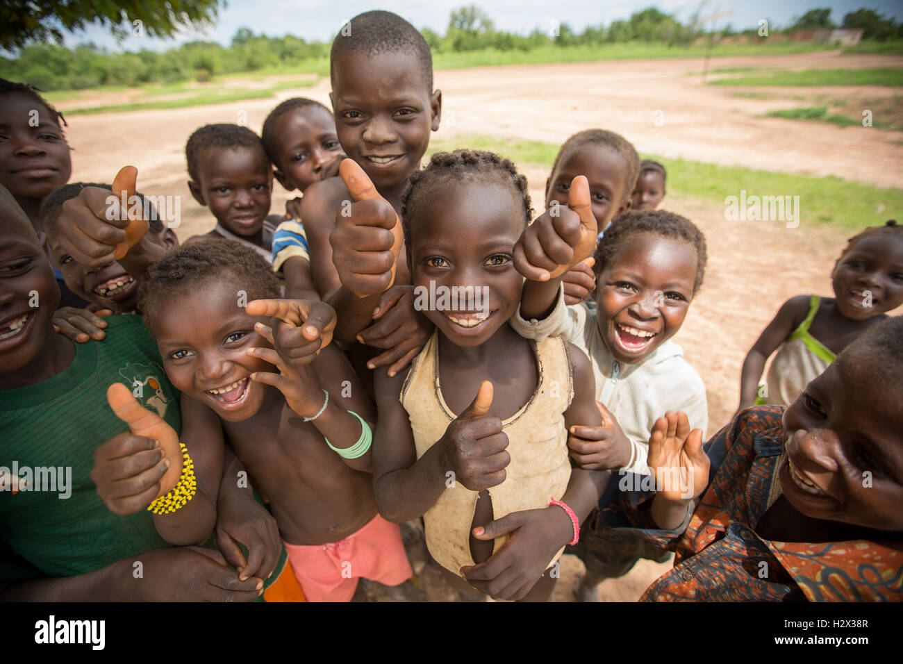 Erfassung von Kindern in Abteilung Réo in Burkina Faso, Westafrika. Stockfoto