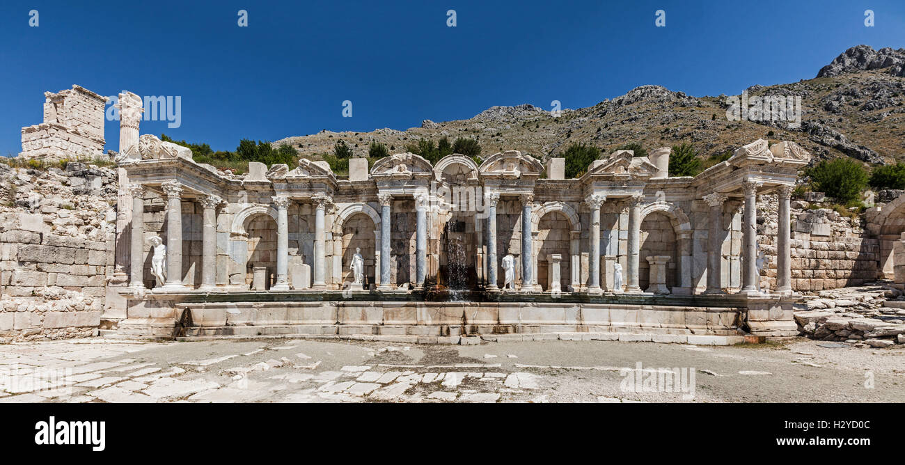 Antoninus Brunnen von Sagalassos in Isparta, Türkei Stockfoto