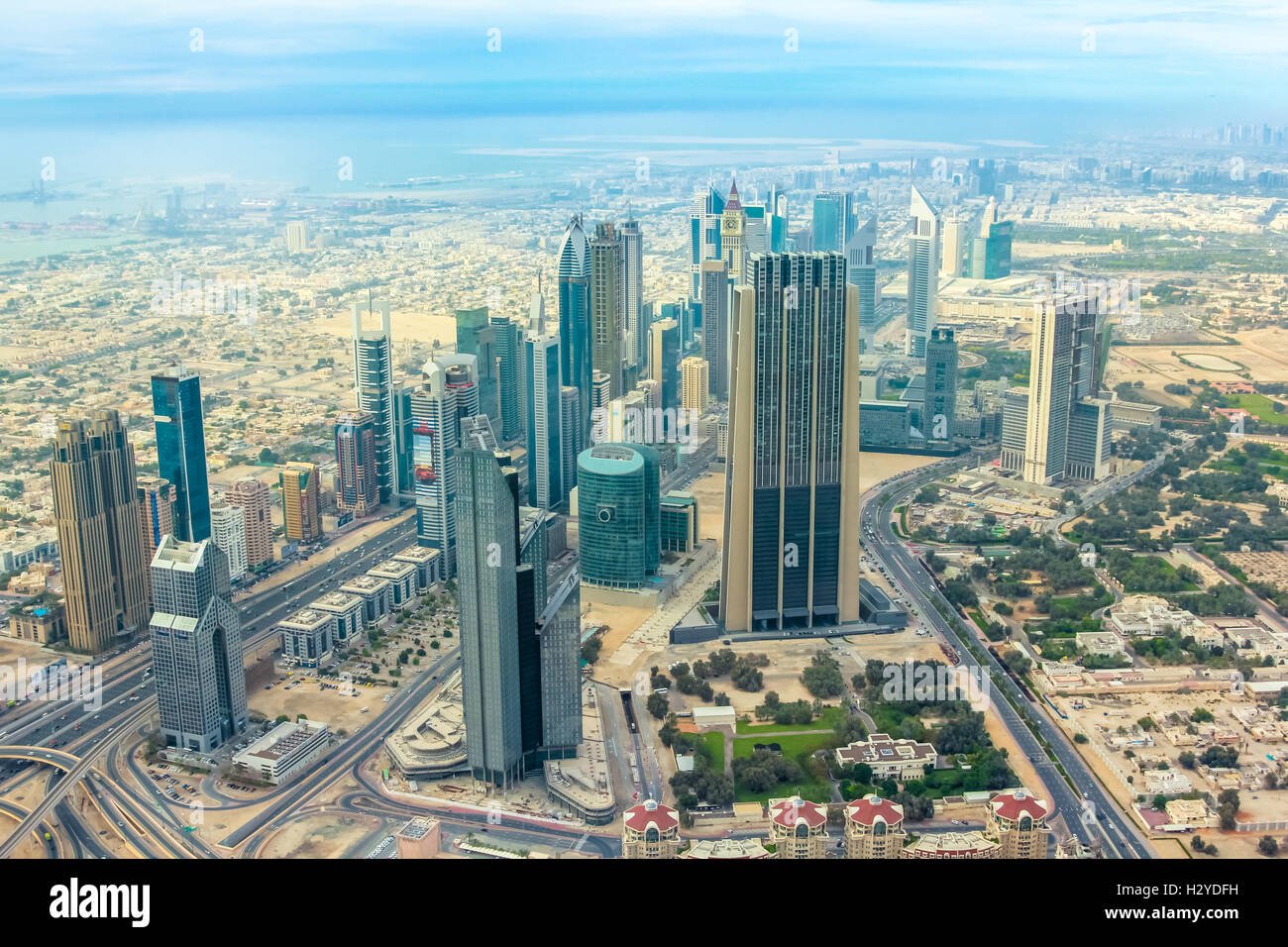 Skyline von Dubai Downtown Stockfoto