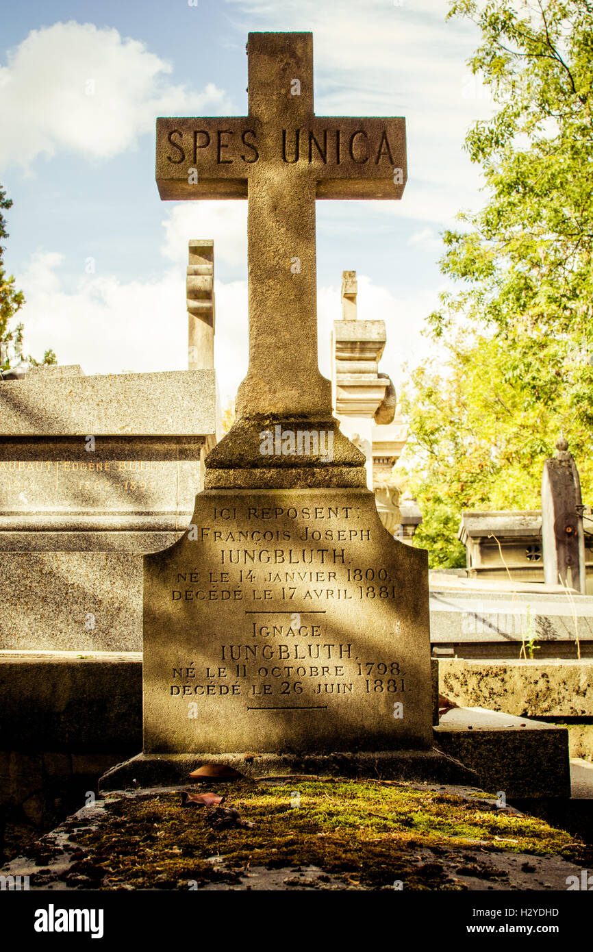 Grab auf dem Friedhof Père Lachaise Paris Stockfoto