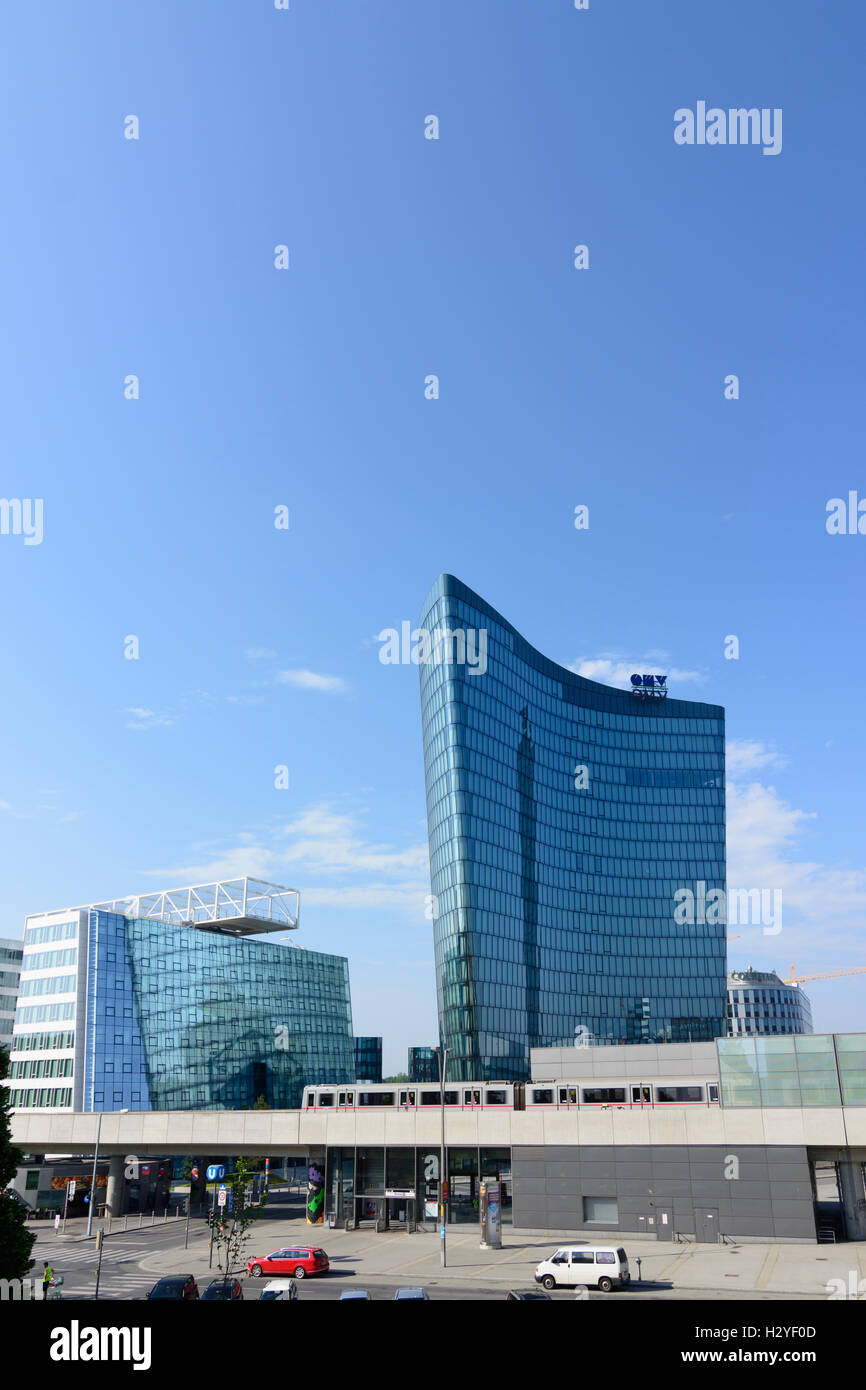 Wien, Wien: Büro und Wohn-Viertel "Viertel Zwei", OMV Hauptsitz, u-Bahn, 02., Wien, Österreich Stockfoto