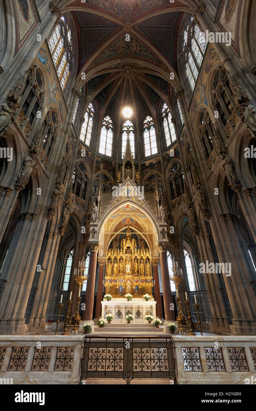 Votivkirche, Neo-Gotik, Chor, Wien, Österreich Stockfoto