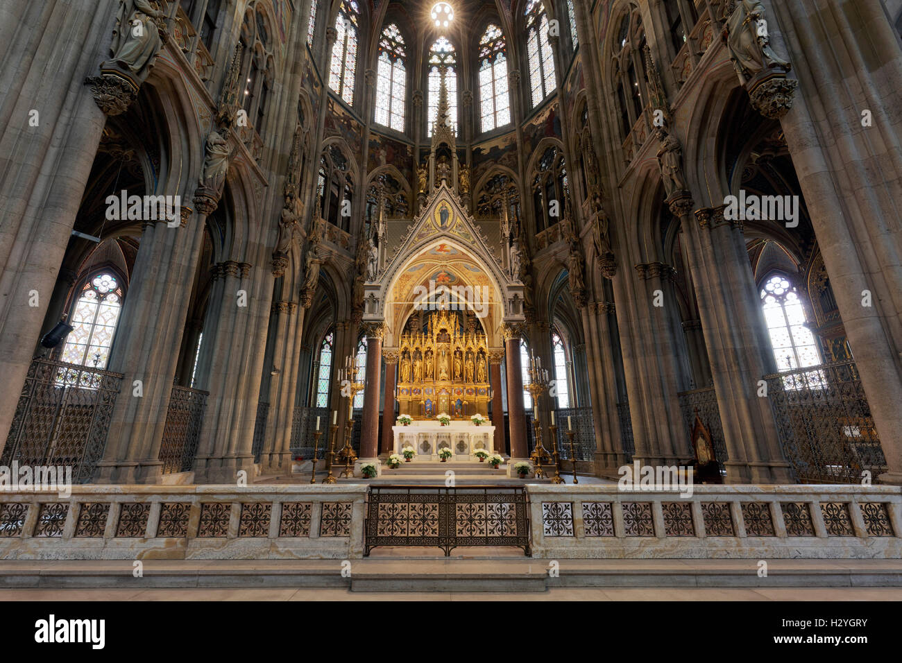 Votivkirche, Neo-Gotik, Chor, Wien, Österreich Stockfoto