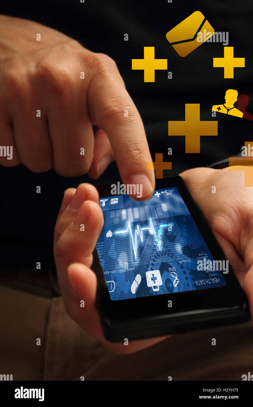 medizinische Phone-app Stockfoto