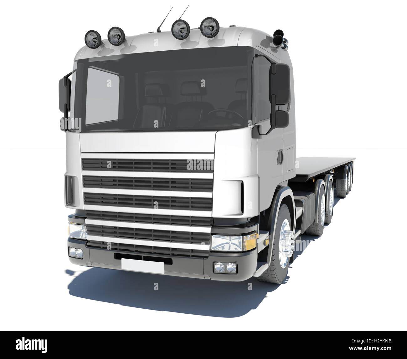 LKW mit Auflieger Plattform Stockfoto