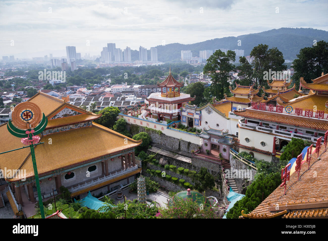 Ansicht der Kek Lok Si-Tempel in George Town, Penang, Malaysia Stockfoto