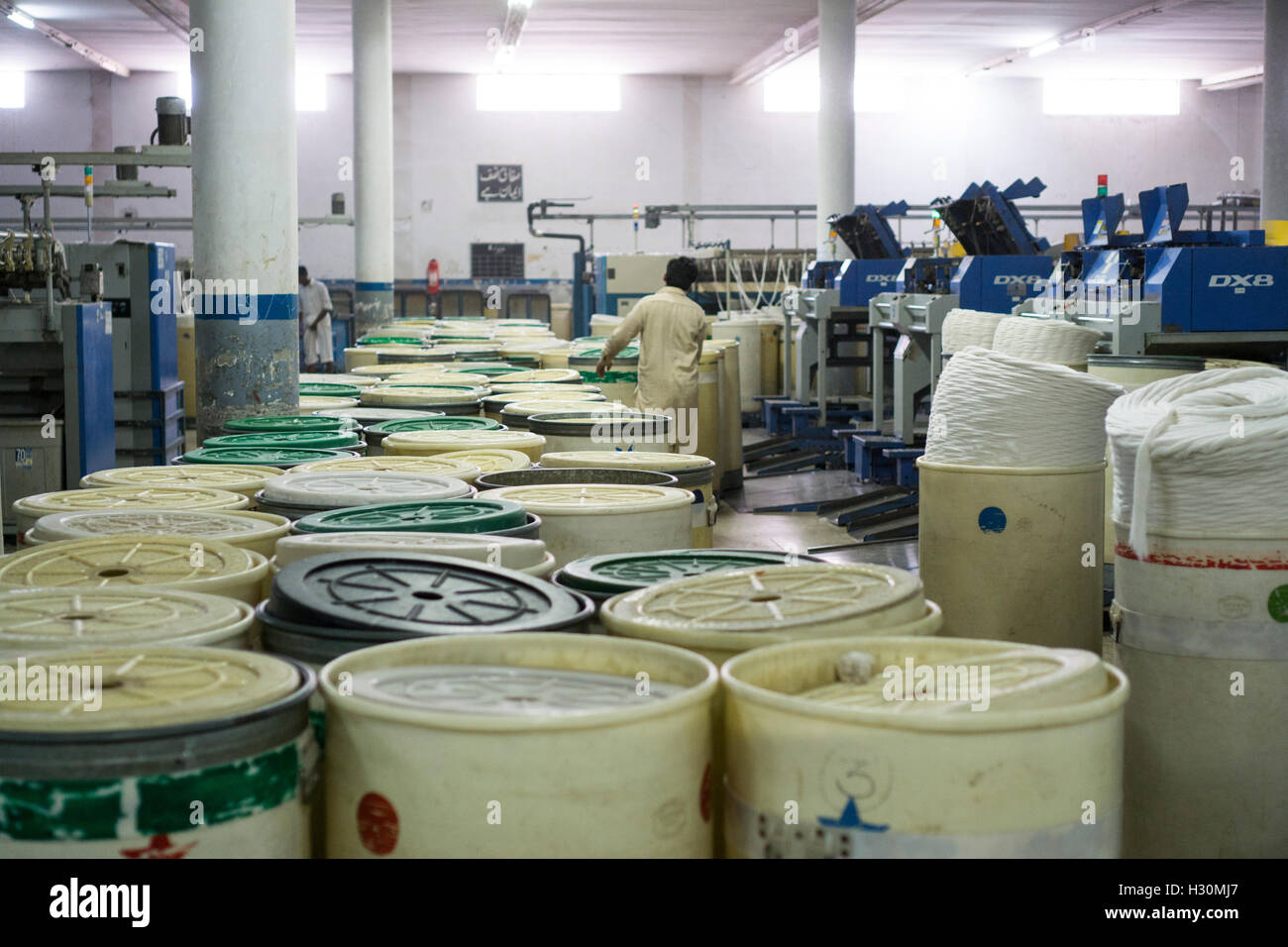 Baumwolle-Mühle-Maschinen in der Produktion Multan Pakistan Stockfoto