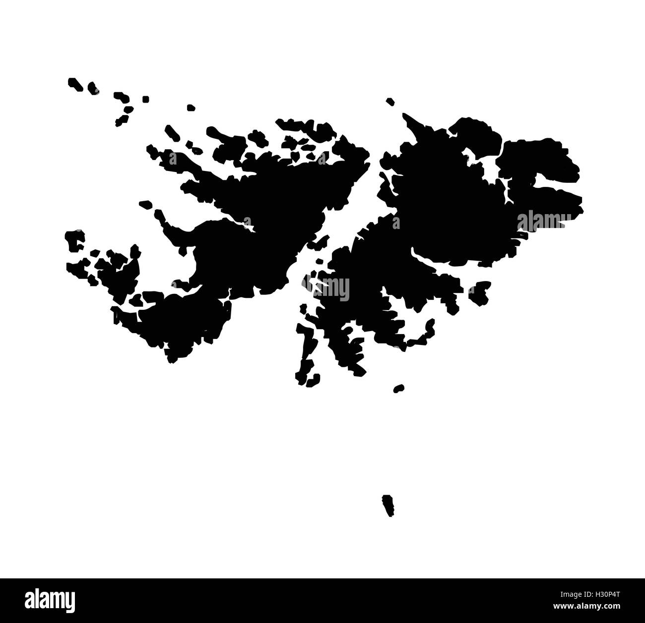 Silhouette Karte des südamerikanischen Falkland-Inseln Stock Vektor