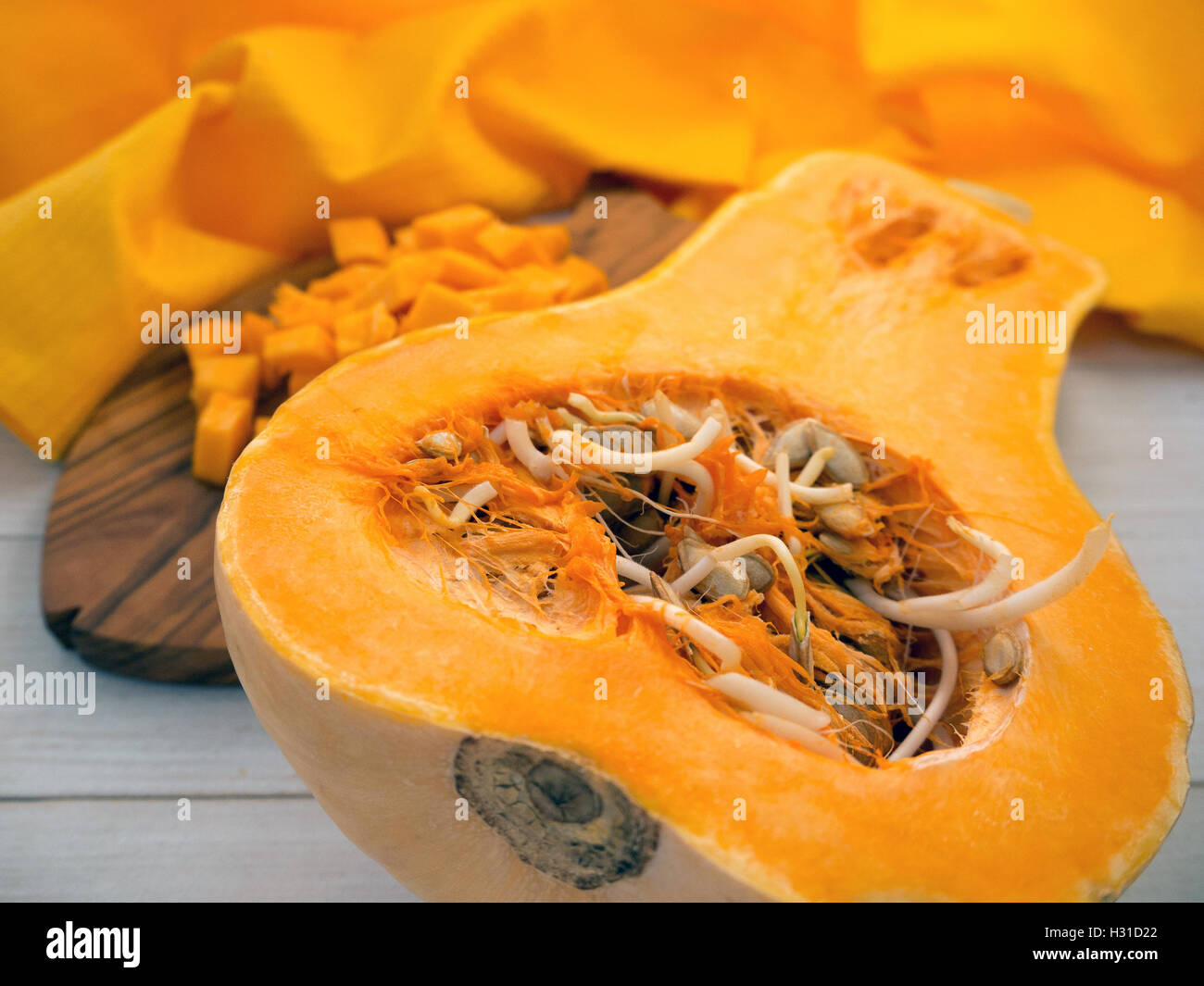Gewürfelten Kürbis Stockfoto