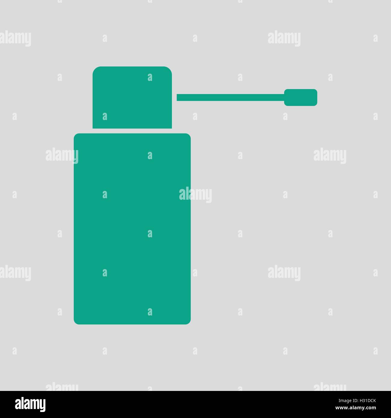 Inhalator-Symbol. Grauer Hintergrund mit grün. Vektor-Illustration. Stock Vektor