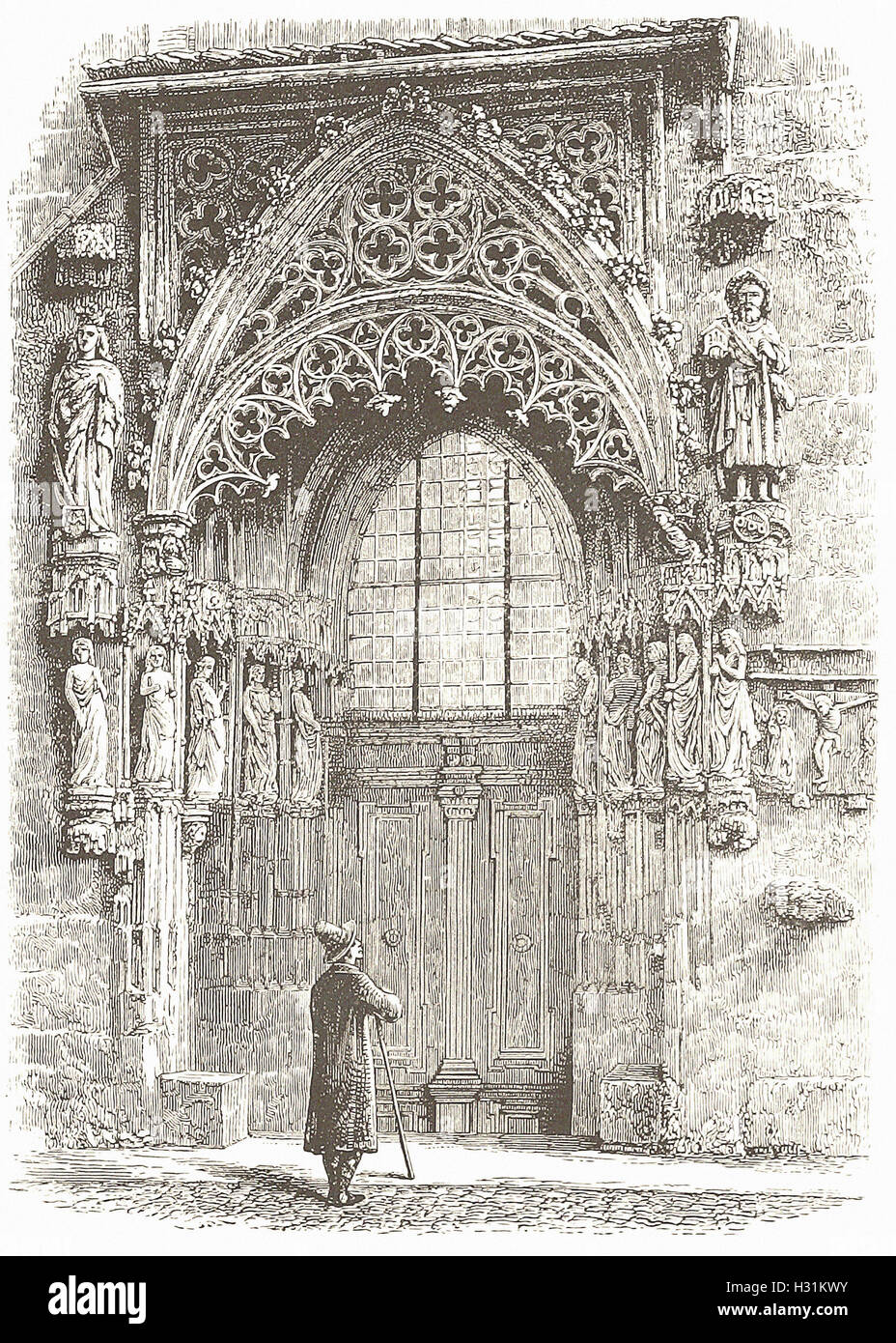 VORHALLE der Kirche ST. SEBALD, Nürnberg - aus "Cassell es illustrierte Universal-Historie - 1882 Stockfoto