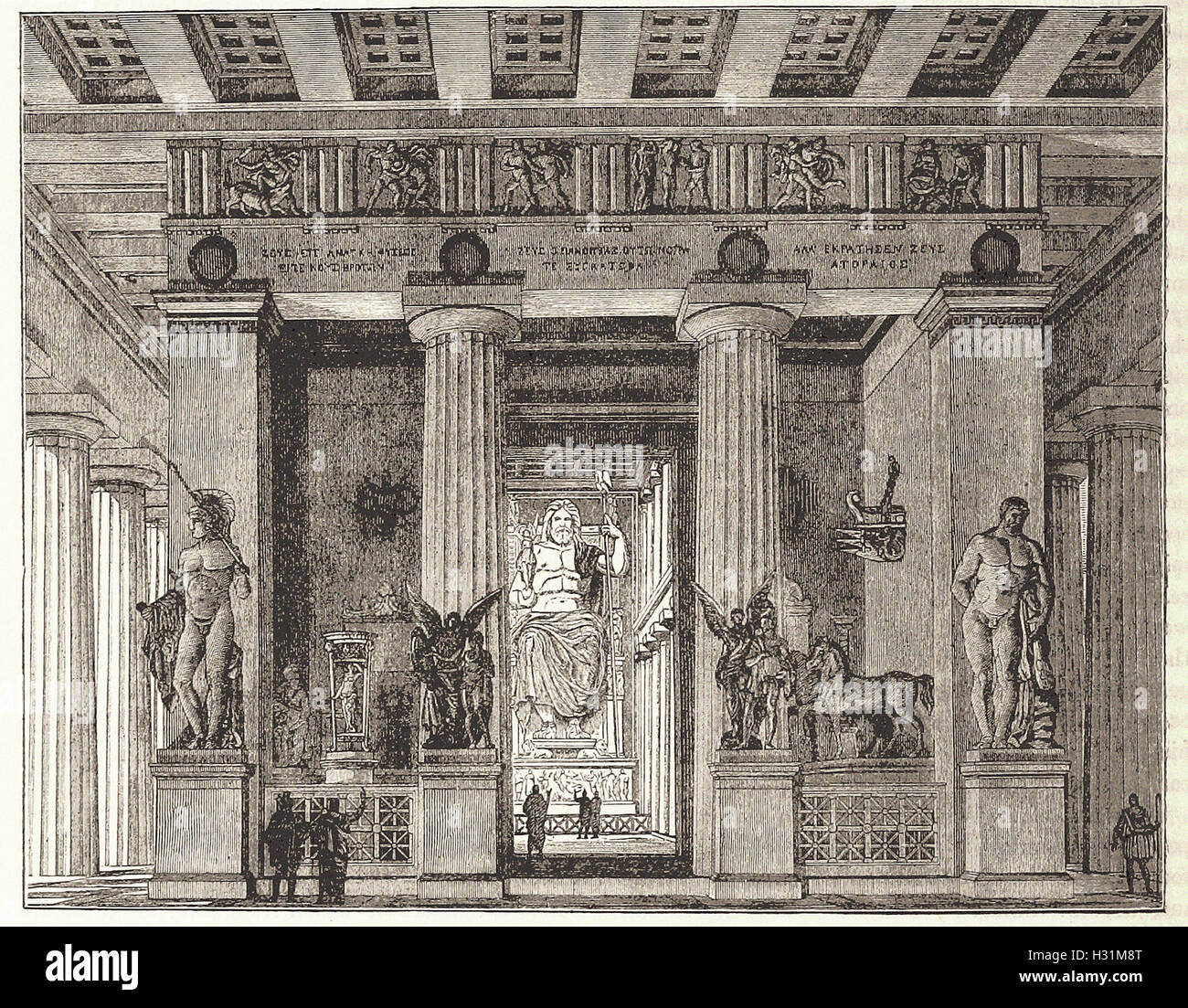 Tempel in OLYMPIA, restauriert - von "Illustrated Cassell es Universalgeschichte" - 1882 Stockfoto