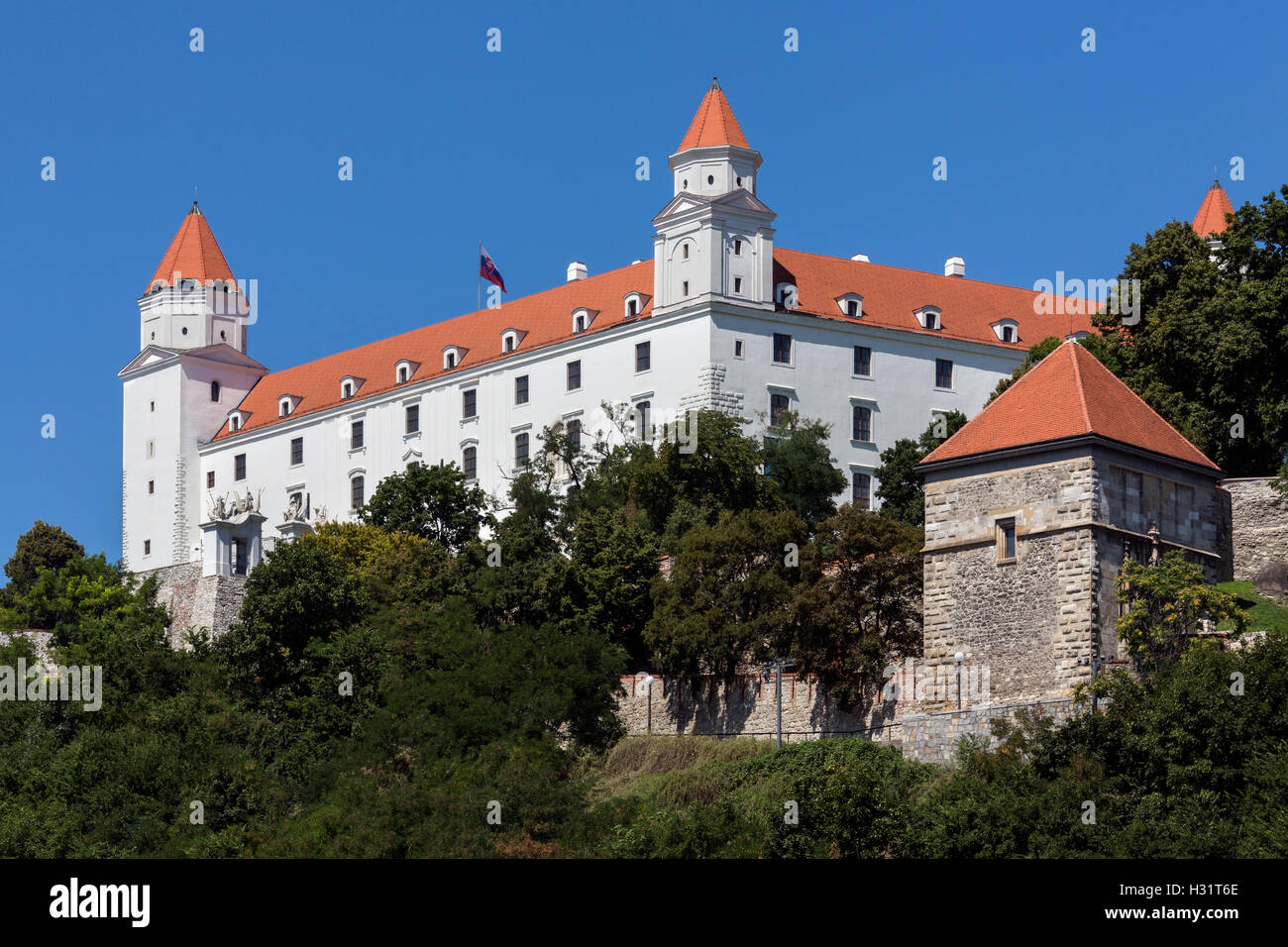 Die Burg von Bratislava - Bratislava - Slowakei. Stockfoto