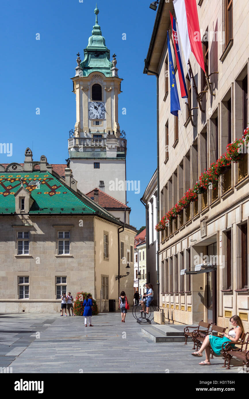 Historische Gebäude in der Altstadt Stadtteil von Bratislava in der Slowakei in Osteuropa. Stockfoto