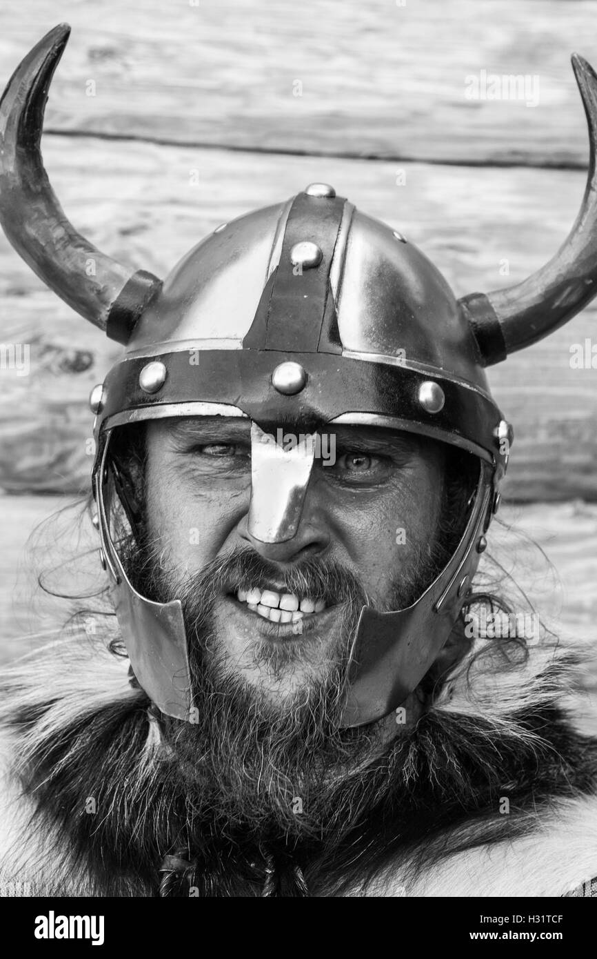 Ein Porträt von Viking, schwarz / weiß Fotografie. Stockfoto