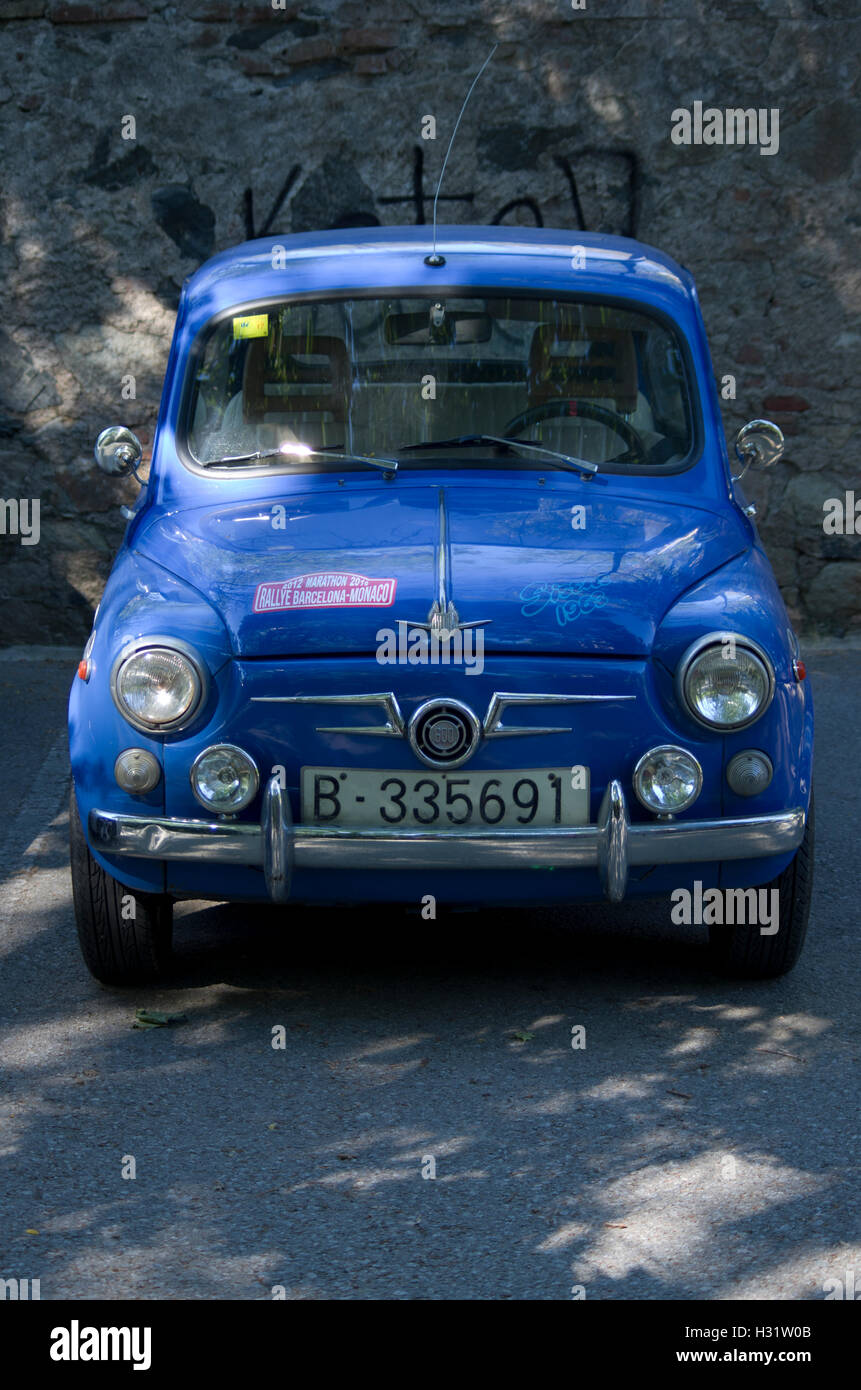 Seat 600 Oldtimer in Barcelona Stockfoto