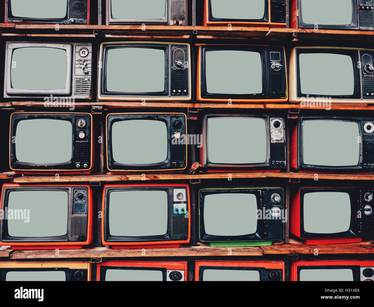 Alten Retro-Fernseher und leerer Bildschirm display Stockfoto