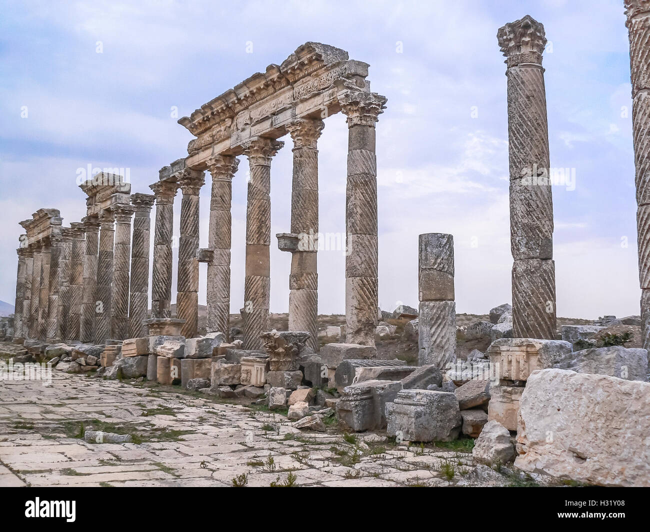 archäologische Stätte von Apameia, Qualat al-Mudiq, in der Nähe von Hama, Syrien 2008 Stockfoto