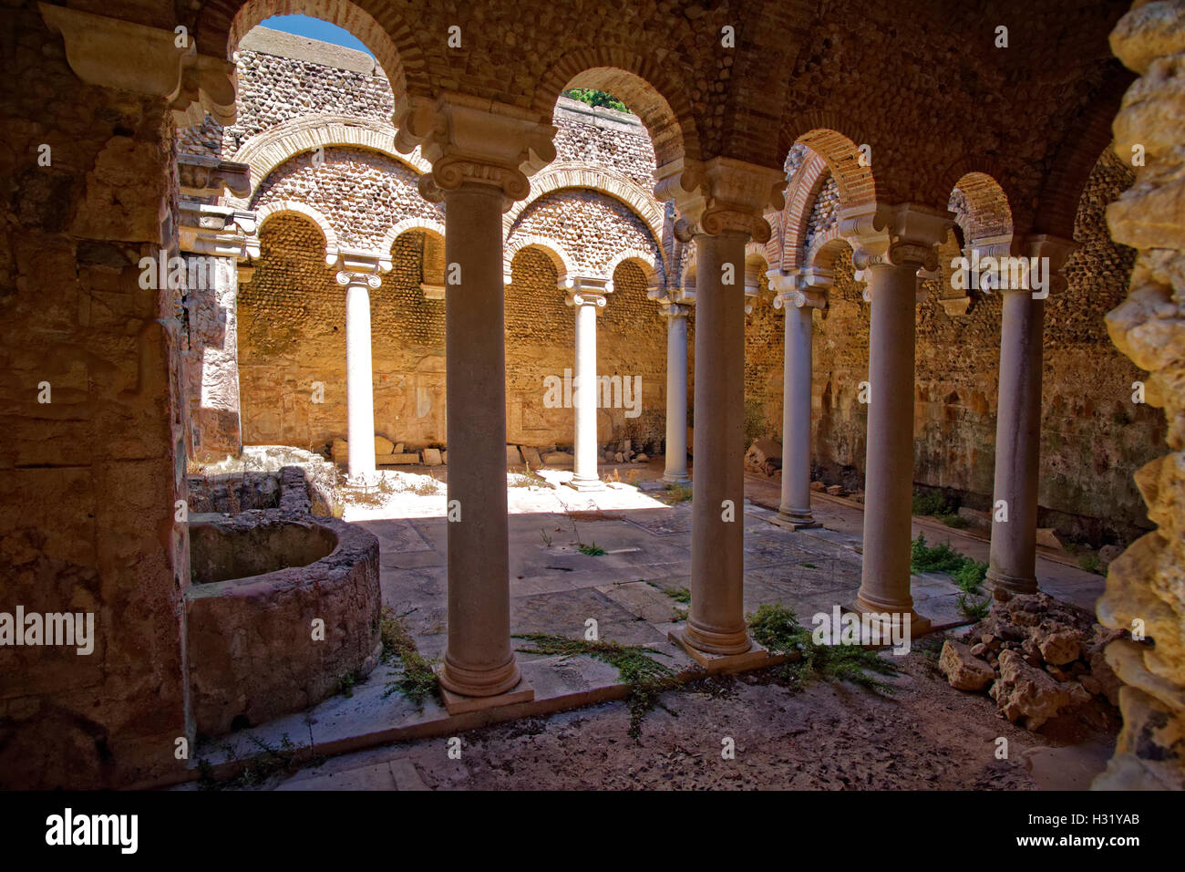 Römische Badehaus und Wäsche an die Römische Gymnasium, Kos Stadt, Kos Insel, Griechenland Stockfoto