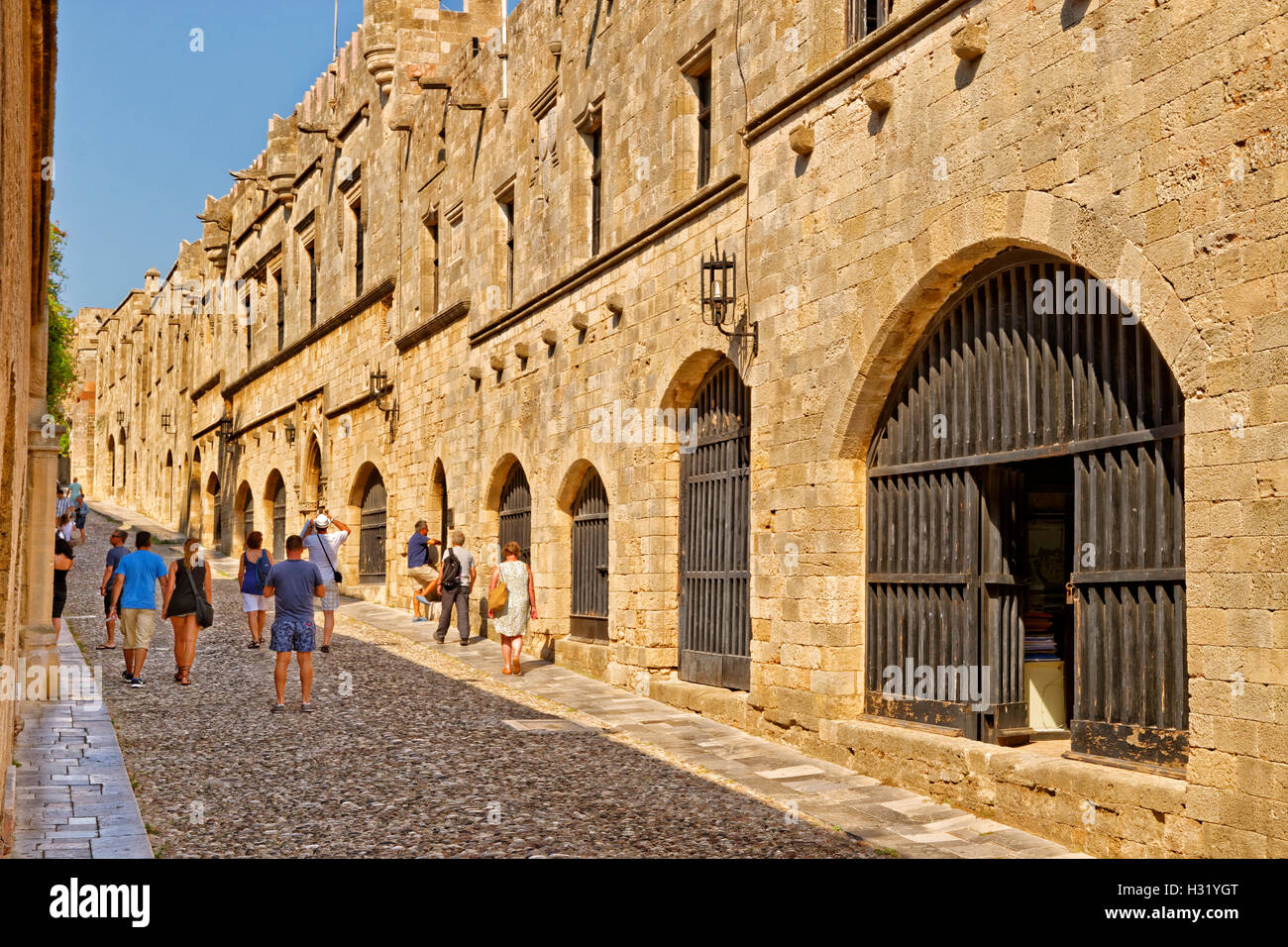 Allee der Ritter, Rhodos Old Town, Rhodos, Dodekanes Insel Inselgruppe, Griechenland. Stockfoto