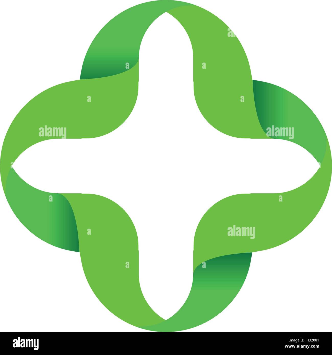 Isolierte abstrakt grüne Farbe Kreuz Vektor-Logo. Skizzierten Pluszeichen. Medizinische-Symbol. Arithmetische Schriftzug.   Abbildung. Stock Vektor