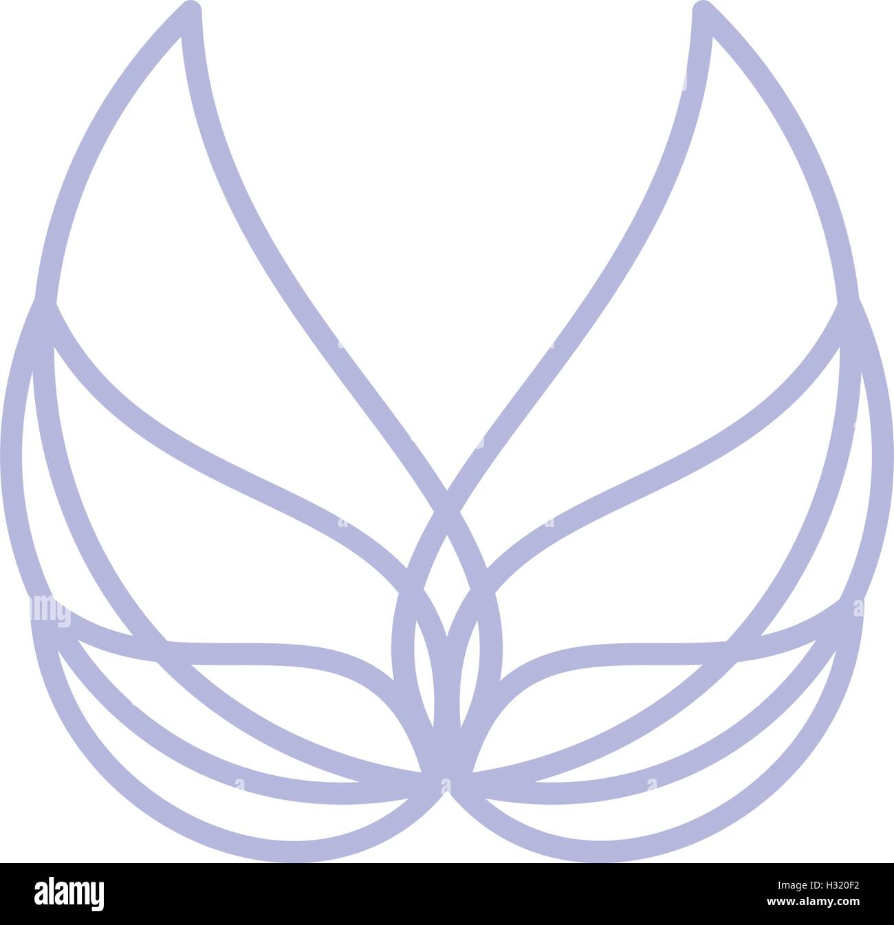 Isolierte abstrakt blau Vogel-Element-Logo. Flügel mit Federn Schriftzug ausbreitet. Flug-Symbol. Luftzeichen. Vektor-Illustration. Engel-Symbol. Stock Vektor