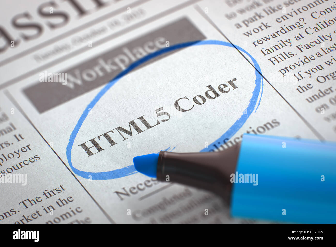 HTML5 Programmierer verstärken Sie unser Team. 3D Stockfoto