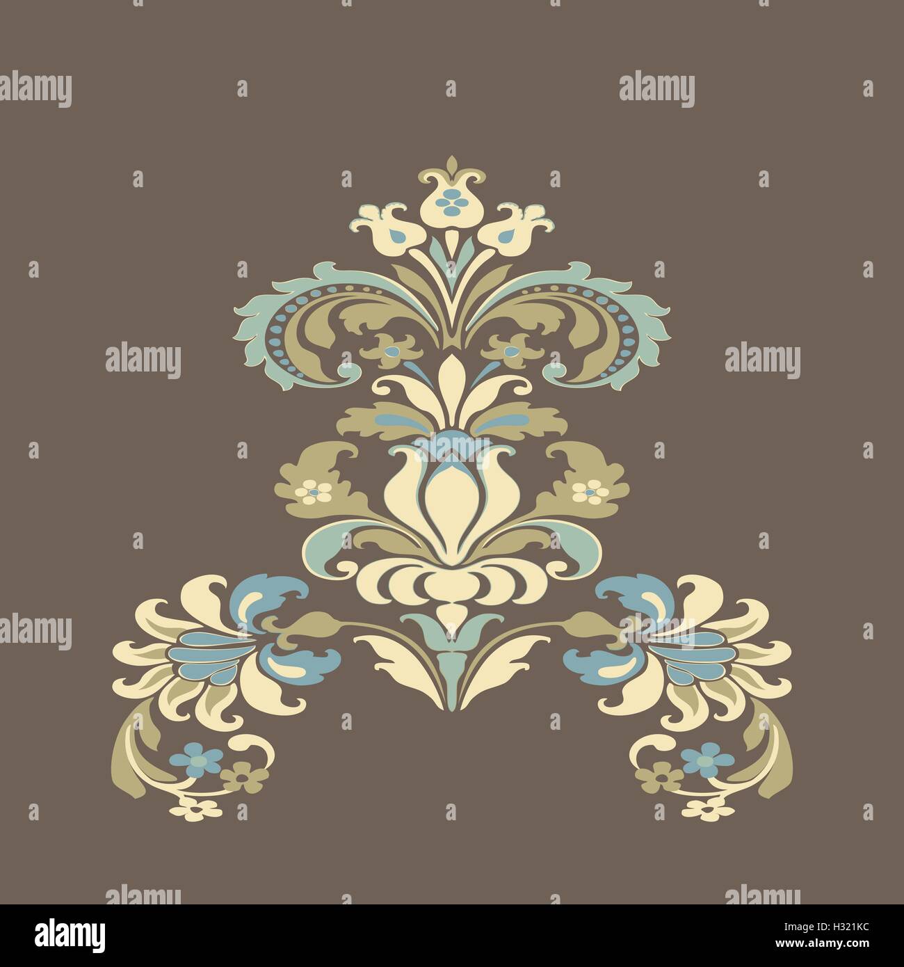 Vektor bunte Damast florale Element Design-Muster-Hintergrund. Elegante Luxus-Textur-Colour-Trend. Stock Vektor