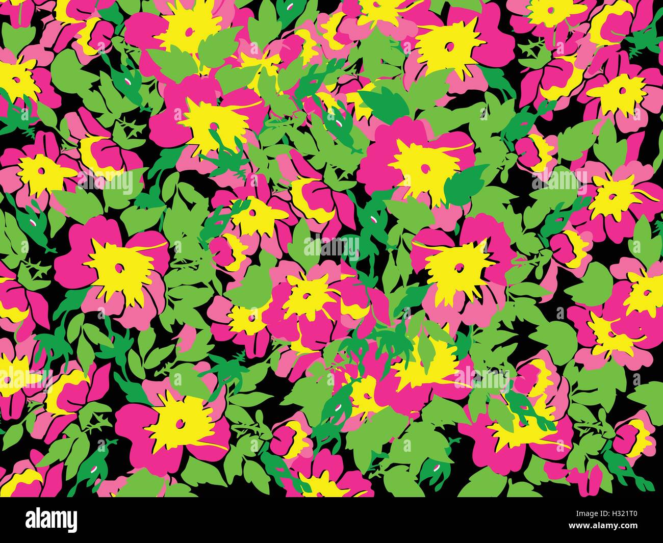 Frühling Sommer Blumen im Vintage Style. Jahreszeiten florales Muster Hintergrund Vektor Stock Vektor