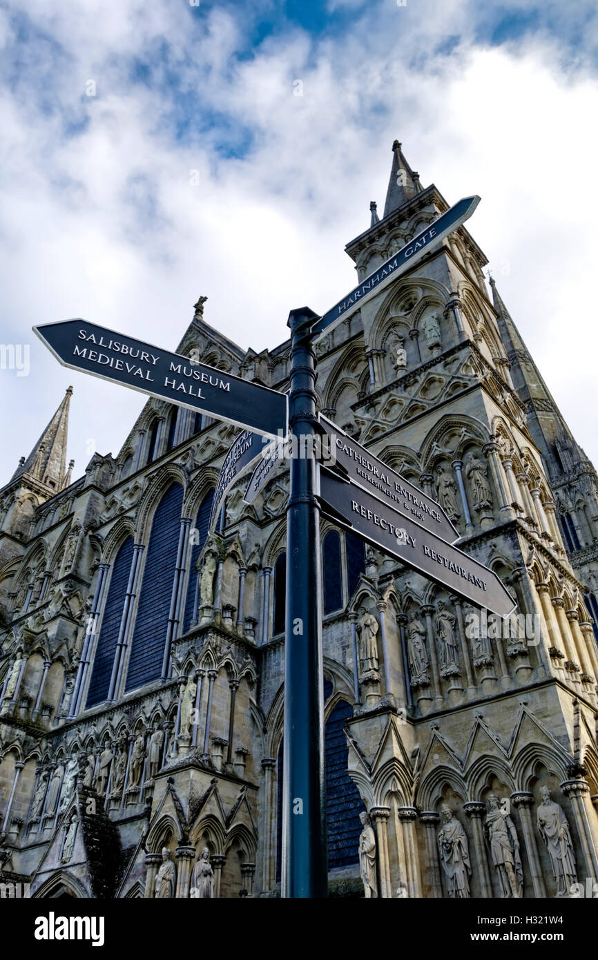 Kathedrale von Salisbury, Wiltshire, Vereinigtes Königreich. Stockfoto