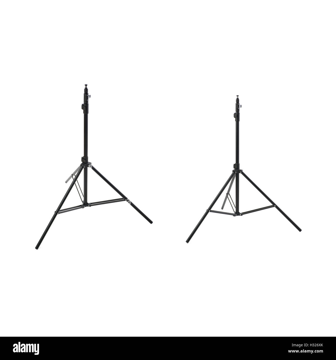 Satz von Studio Flash-stehen über isolierte weißen Hintergrund Stockfoto