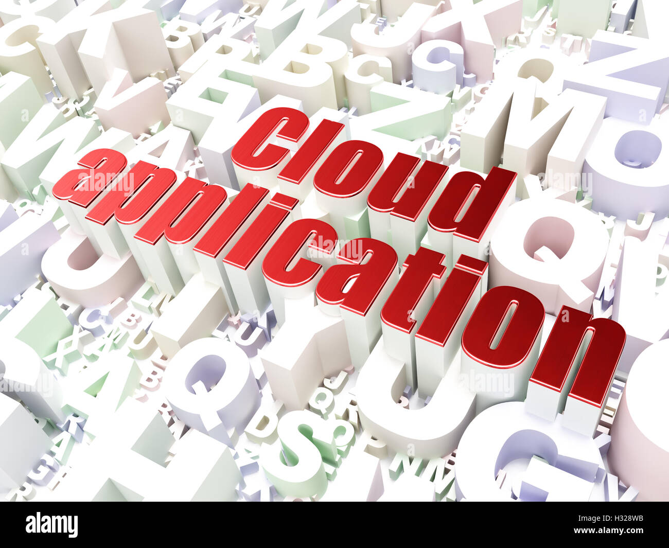 Technologie-Konzept: Cloud-Anwendung auf Alphabet staatlich Stockfoto
